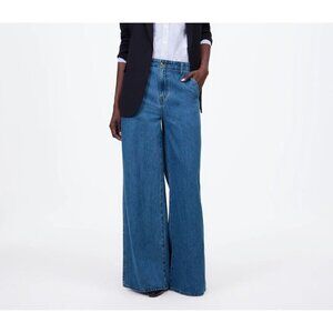 Madewell Wide Sweep Denim Trousers in Java Medium Wash Size 26